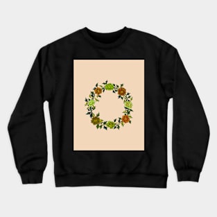 Minhwa: Peony Wreath Green A Type (Korean traditional/folk art) Crewneck Sweatshirt